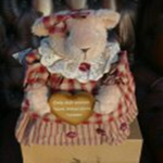 Novelty Burgundy Gingham Bear Door Stop